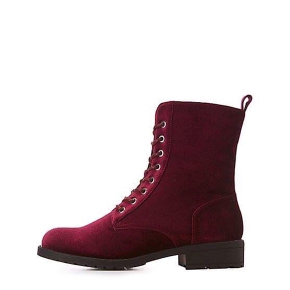 Timberly burgundy velvet boots - Picture 3 of 4